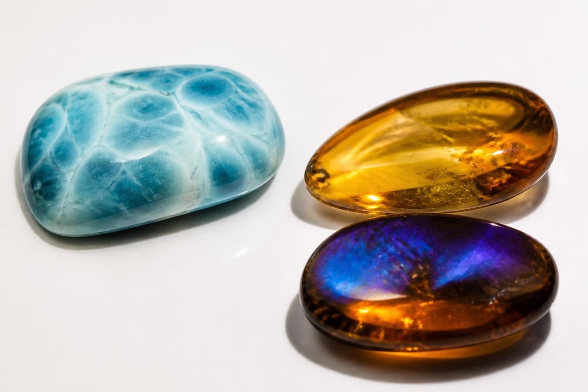 Blue gemstone characteristics comparison