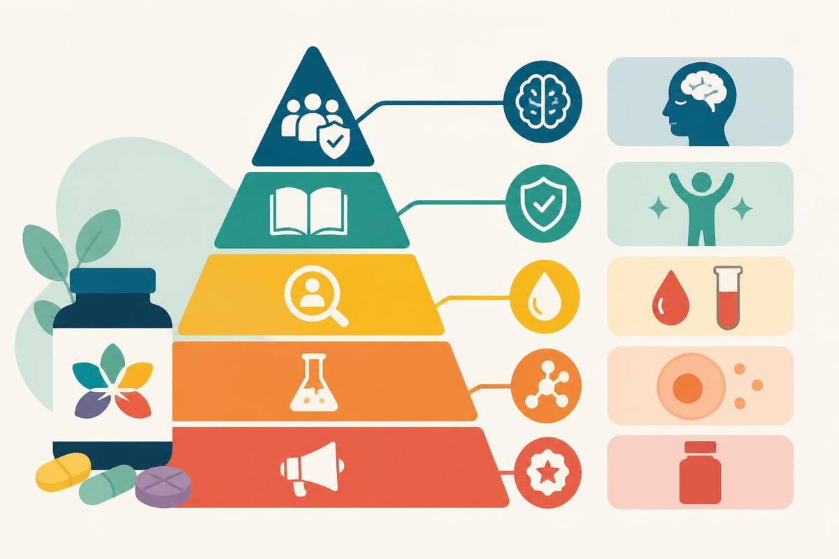 Clinical trial hierarchy for supplement evidence
