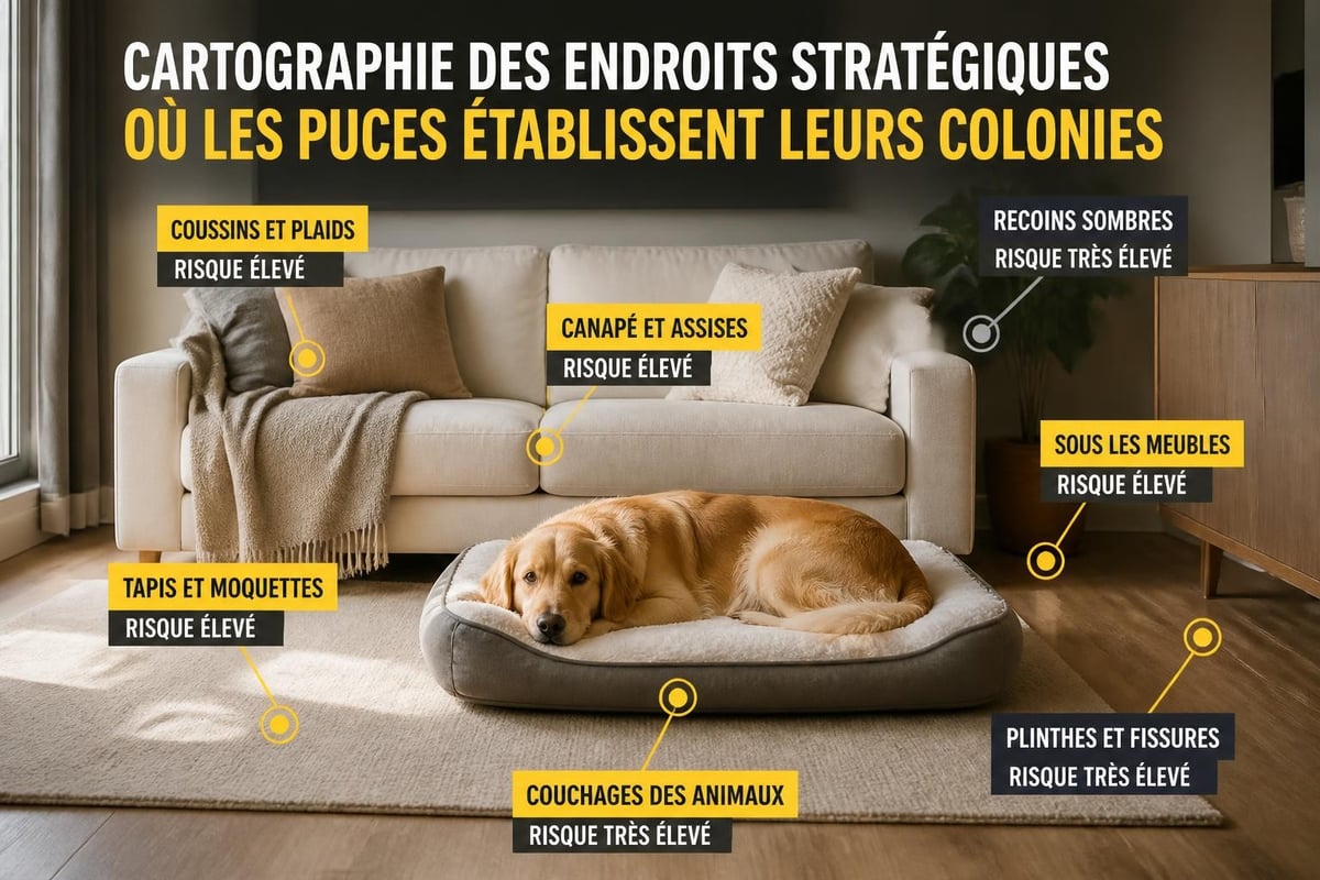 Zones infestées par les puces