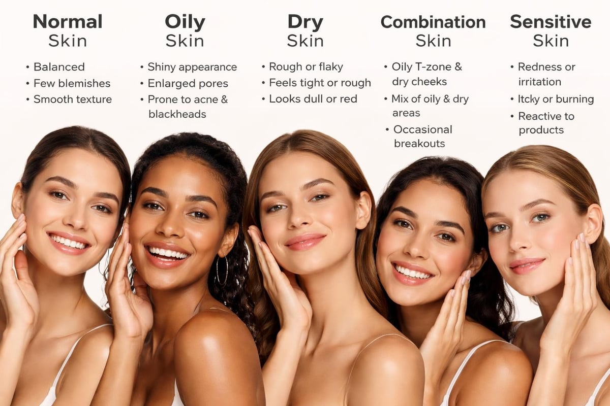 Identifying different skin types