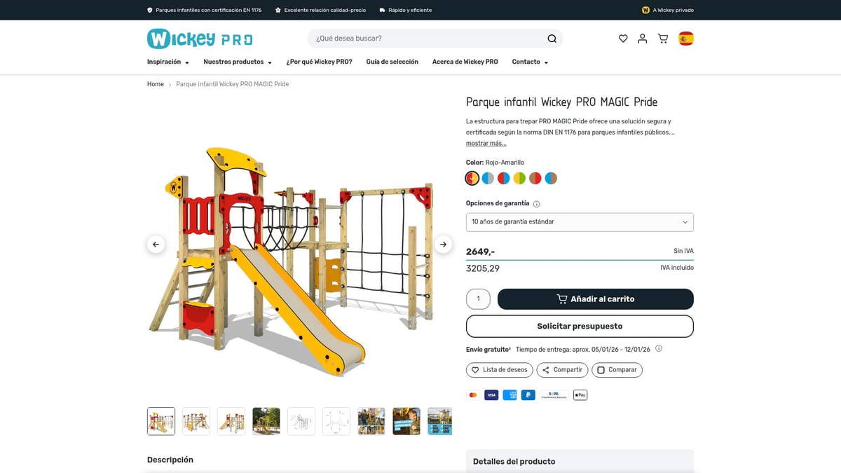 7 Parques Juegos Imperdibles Para Niños en 2026 - Parque infantil Wickey PRO MAGIC Pride