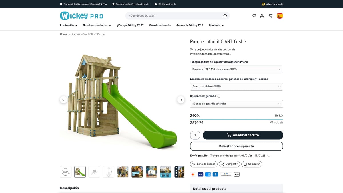 7 Parques Juegos Imperdibles Para Niños en 2026 - Parque infantil Wickey GIANT Castle