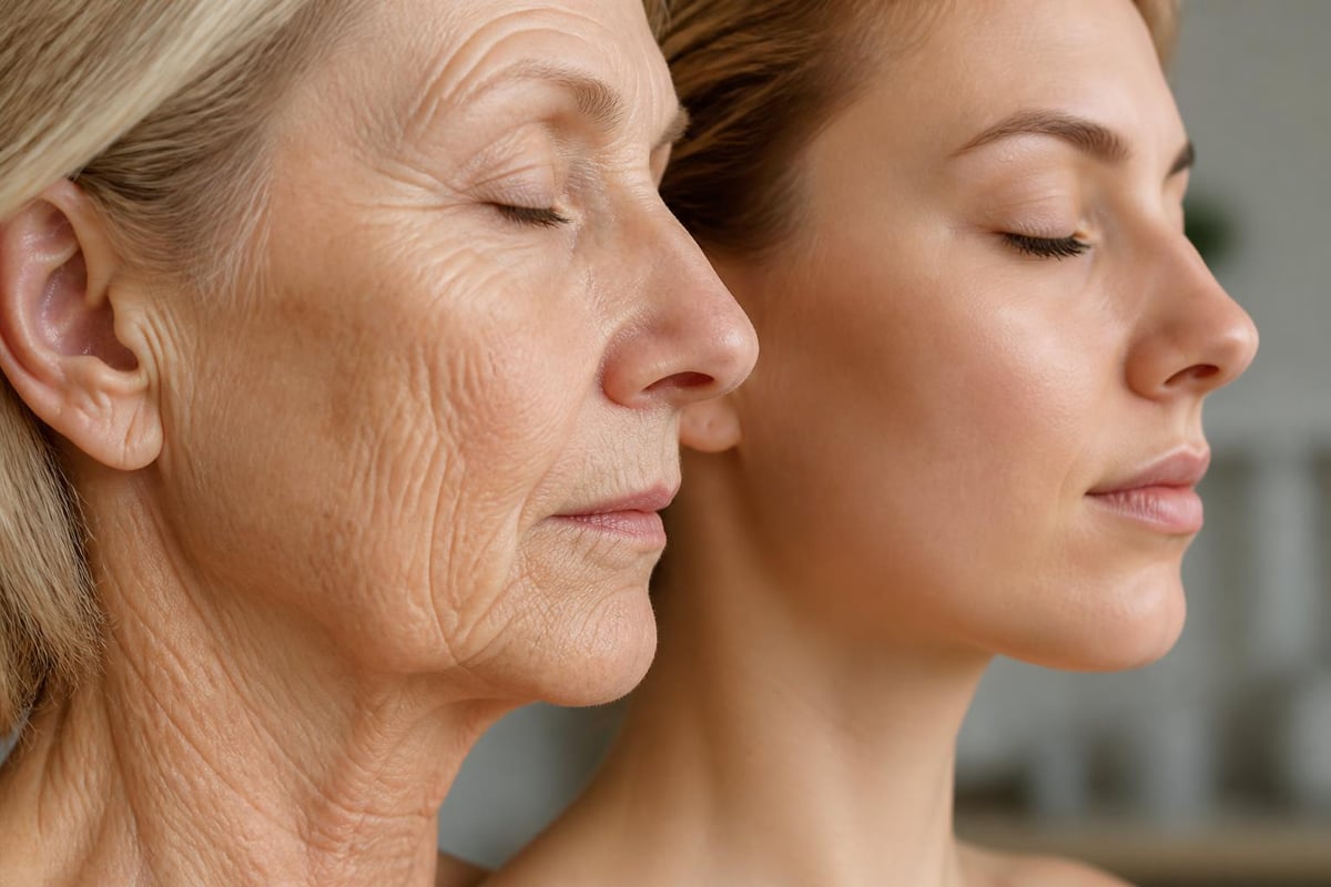 Skin layers and ageing process