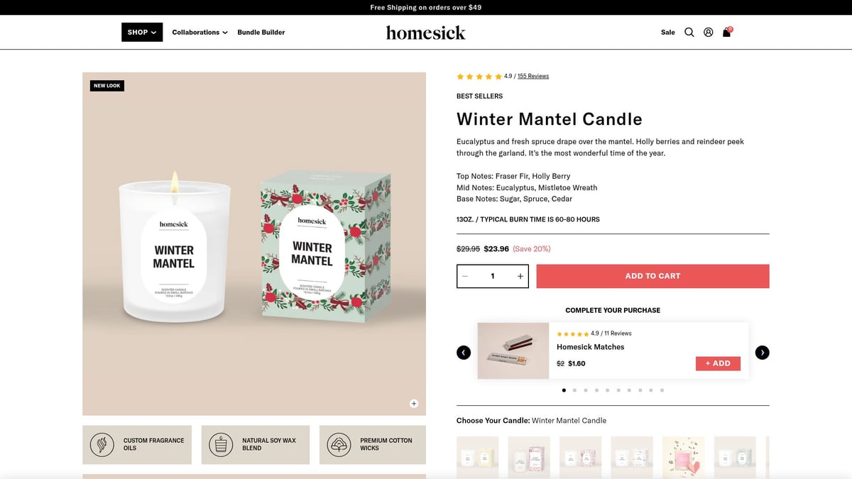9 Amazing Pine Tree Smelling Candles to Try in 2026 - Homesick “Winter Mantel” Candle