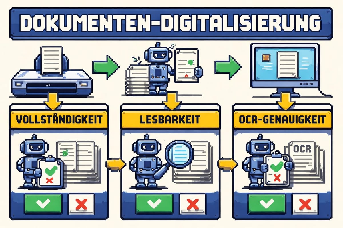 Qualitätskontrollprozess beim Dokumentenscannen