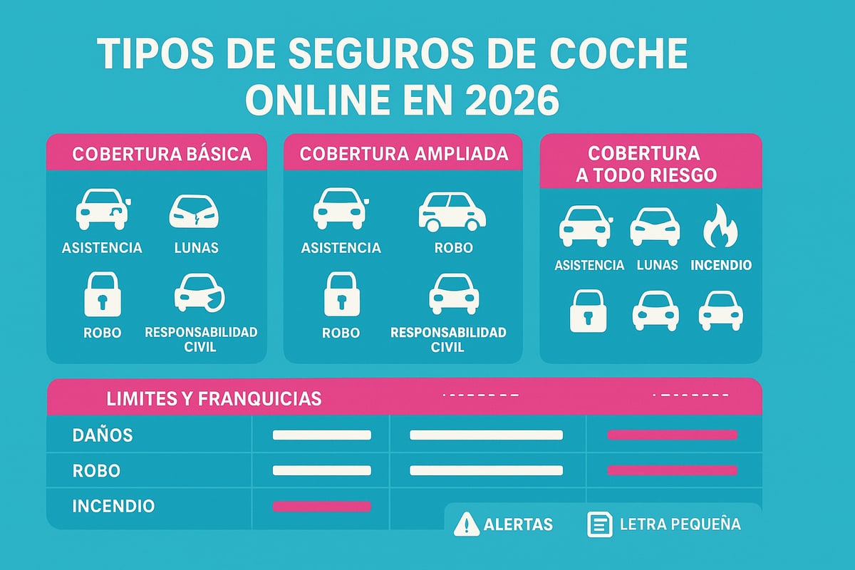 Tipos de Seguros de Coche Online: Coberturas, L&iacute;mites y Exclusiones
