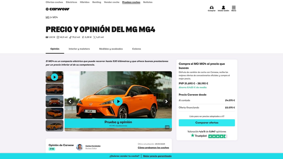 8 лучших китайских автомобилей 2026 года, которые удивляют в Испании - MG4 Electric