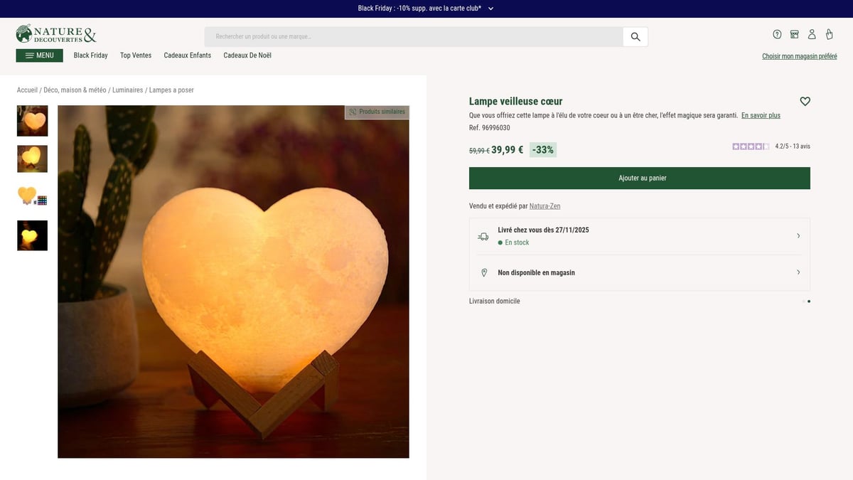 8 Idées Cadeau Couple Inédites à Offrir en 2025 - 6. Lampe veilleuse cœur personnalisée