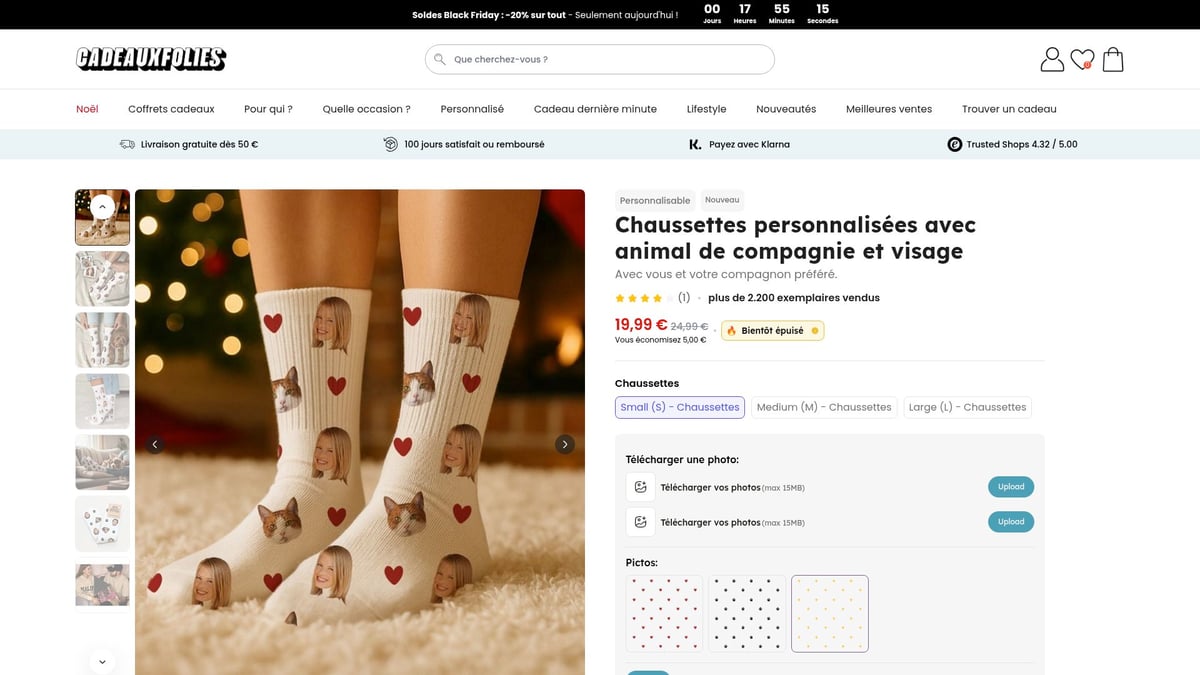 8 Idées Cadeau Couple Inédites à Offrir en 2025 - 7. Chaussettes personnalisées avec visage ou animal