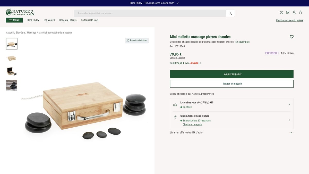 8 Idées Cadeau Couple Inédites à Offrir en 2025 - 8. Mini mallette massage pierres chaudes