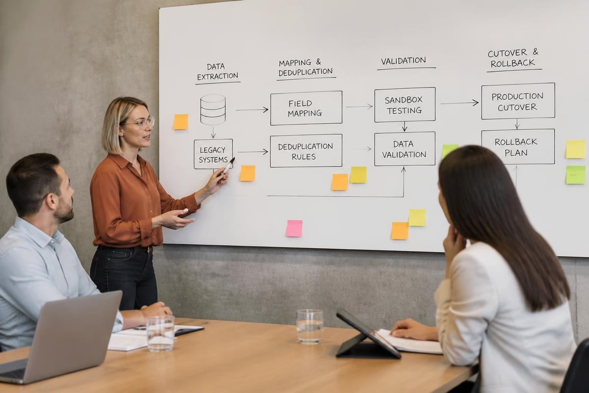 CRM data migration workflow