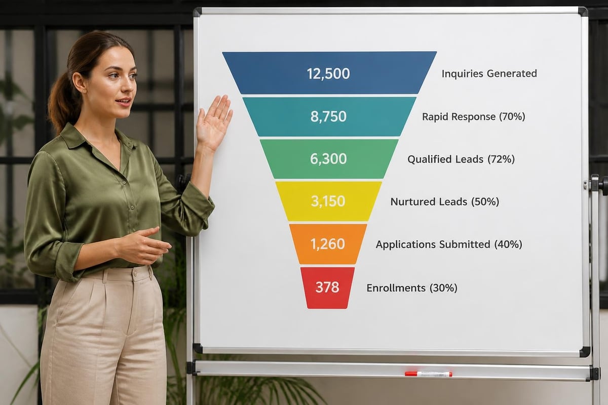 Student admissions funnel stages