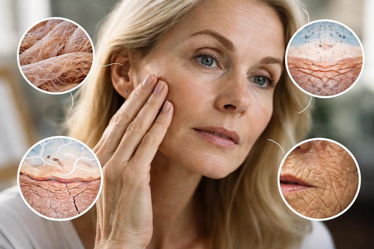 Hormonal changes and skin aging