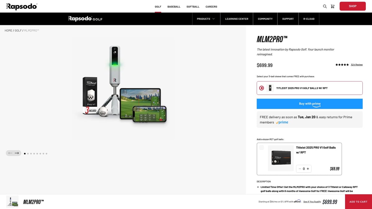 9 Amazing Cool Golf Gifts For Dad He’ll Love In 2026 - Rapsodo Mobile Launch Monitor MLM2PRO