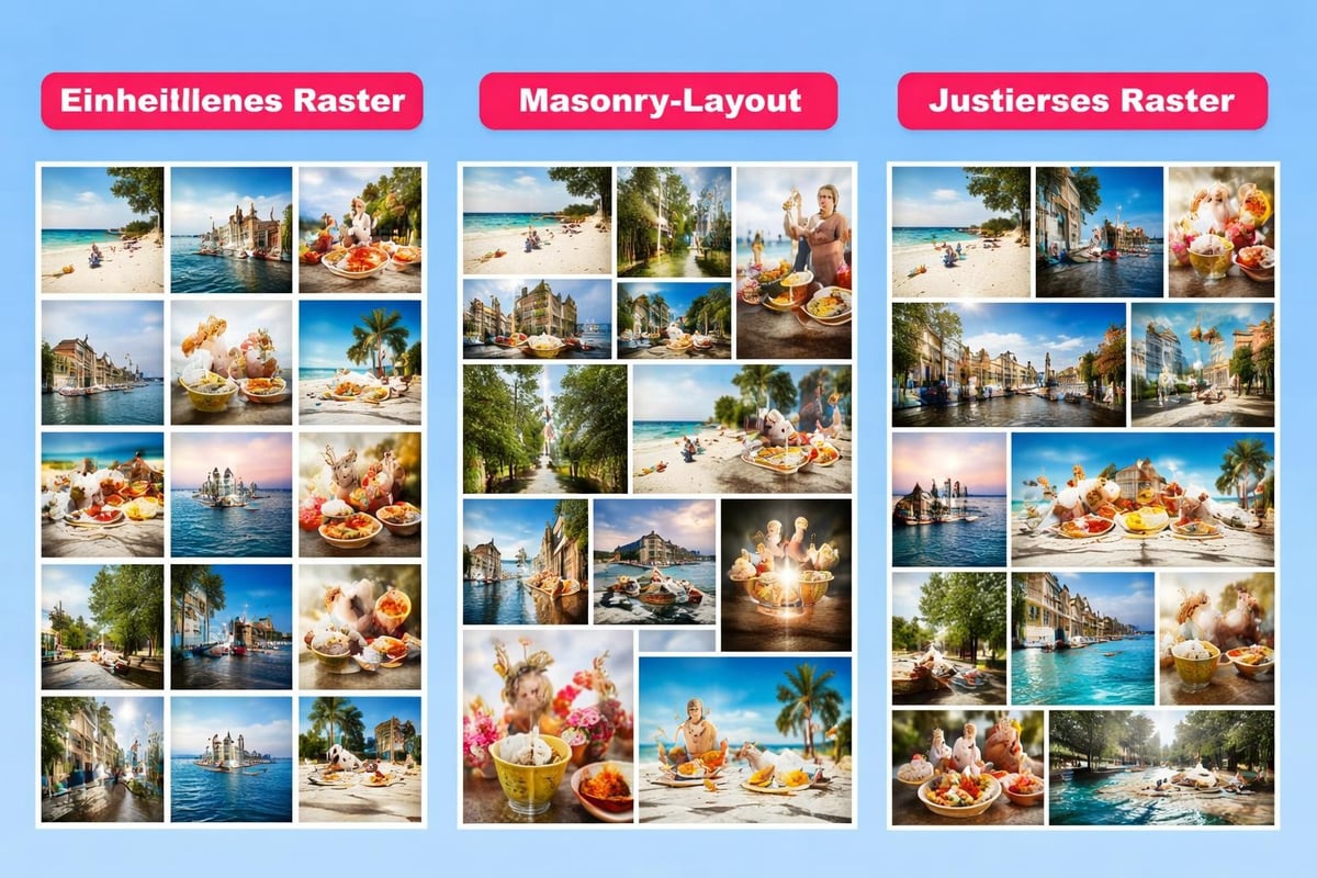 Grid-Layout-Varianten im Gallery Webdesign