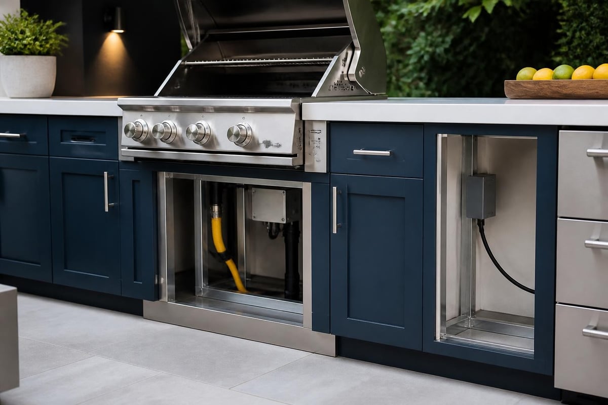 Built in grill installation