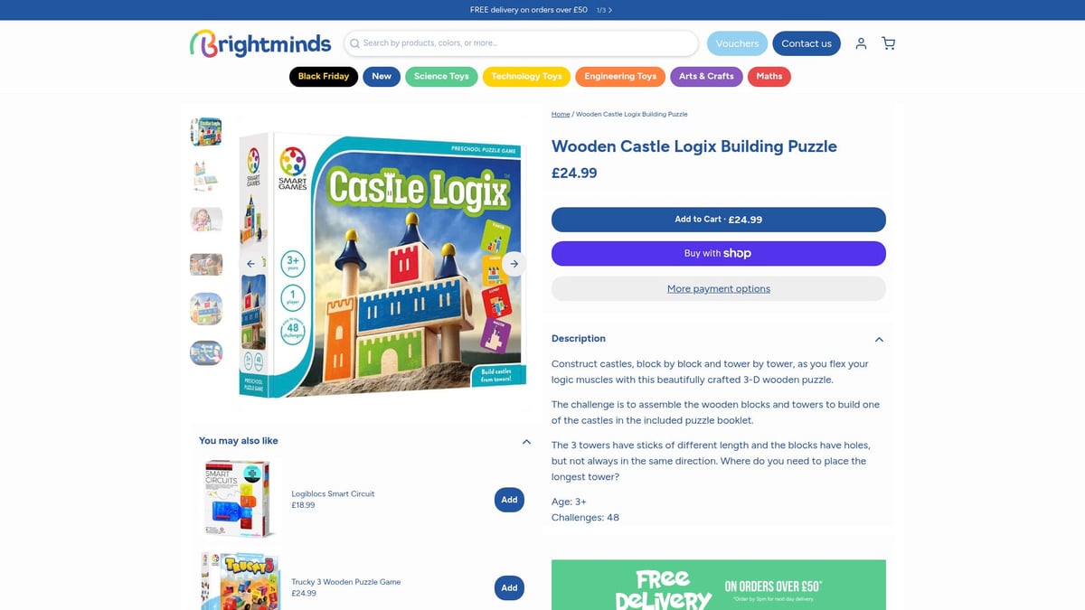 7 Inspiring Wooden Construction Ideas for 2025 - Wooden Castle Logix Building Puzzle