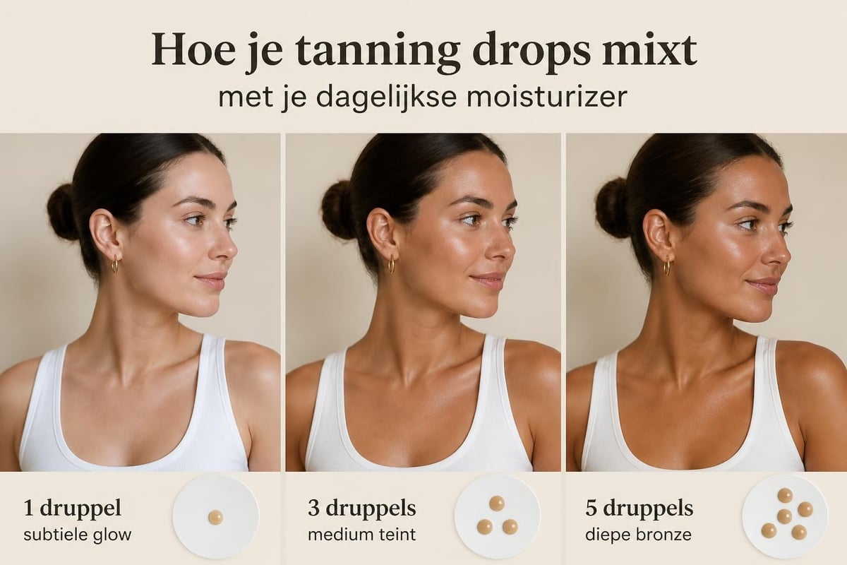 Zelfbruiner drops mengen met dagcrème