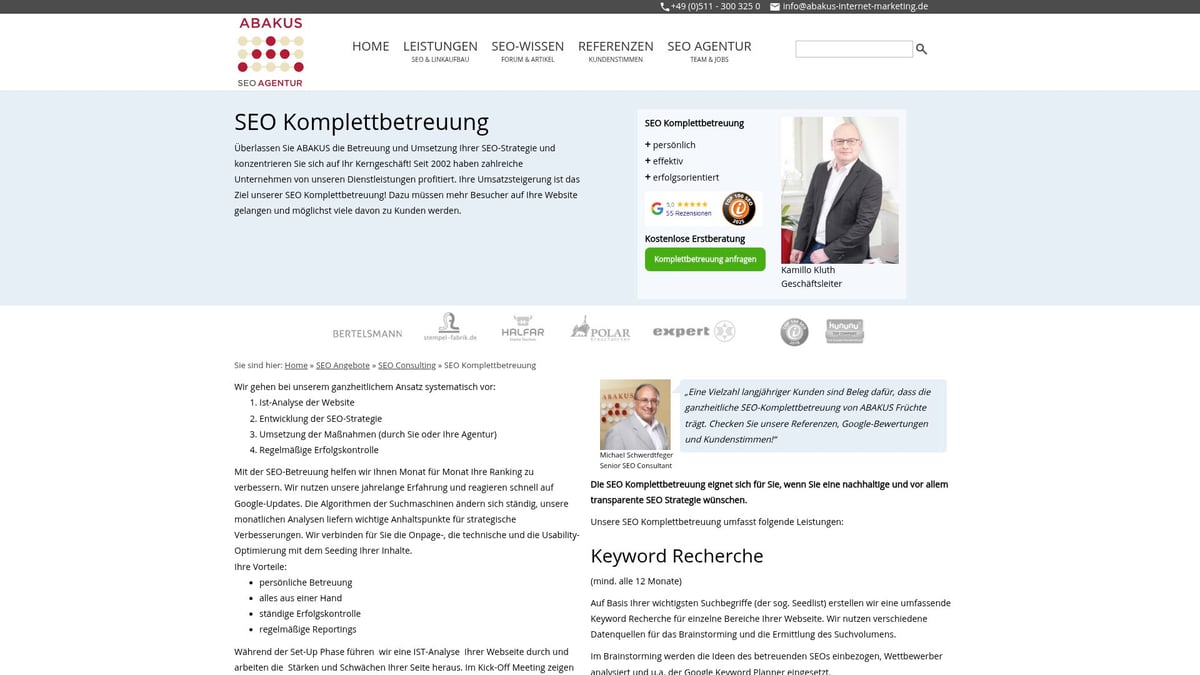 7 SEO Angebote 2026, Die Dein Ranking Revolutionieren - ABAKUS Internet Marketing – SEO Komplettbetreuung