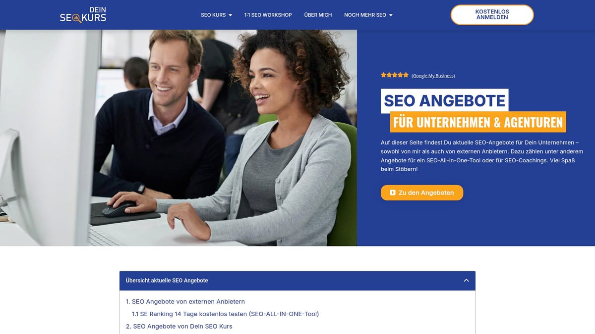 7 SEO Angebote 2026, Die Dein Ranking Revolutionieren - SEO auf Erfolgsbasis von Dein SEO Kurs