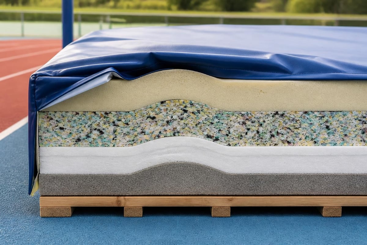 Jumping pit layer construction