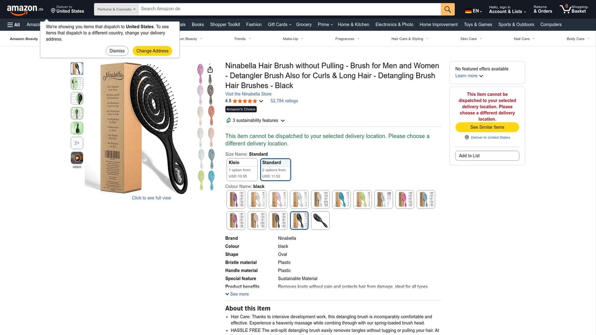 7 Beauty Amazon Favoriten 2025: Must-Haves für Deinen Look - Ninabella Haarbürste ohne Ziepen – Entwirrbürste für alle Haartypen