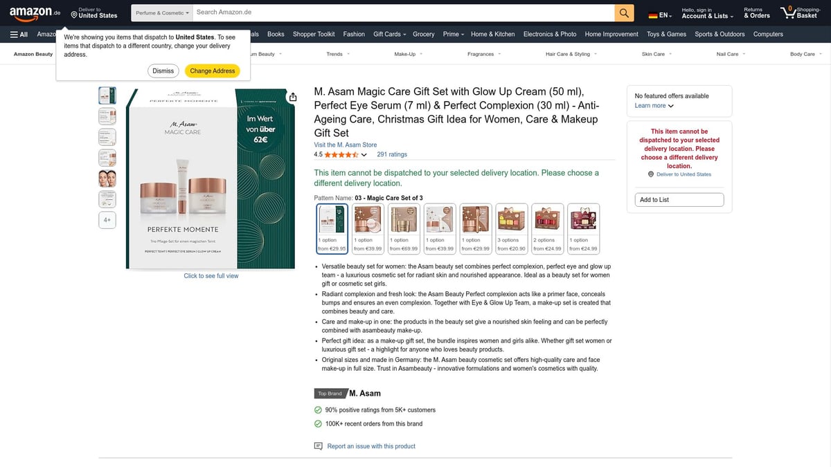 7 Beauty Amazon Favoriten 2025: Must-Haves für Deinen Look - M. Asam MAGIC CARE Geschenkset – Glow Up Cream, Perfect Eye Serum & Teint