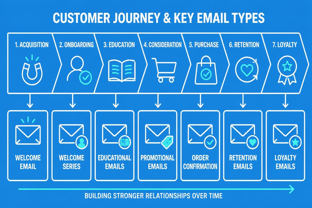 Customer lifecycle email touchpoints