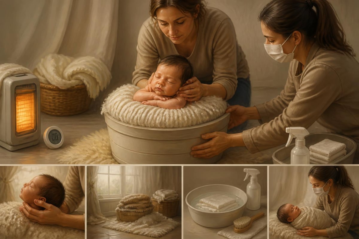 Newborn safety protocols in professional photography