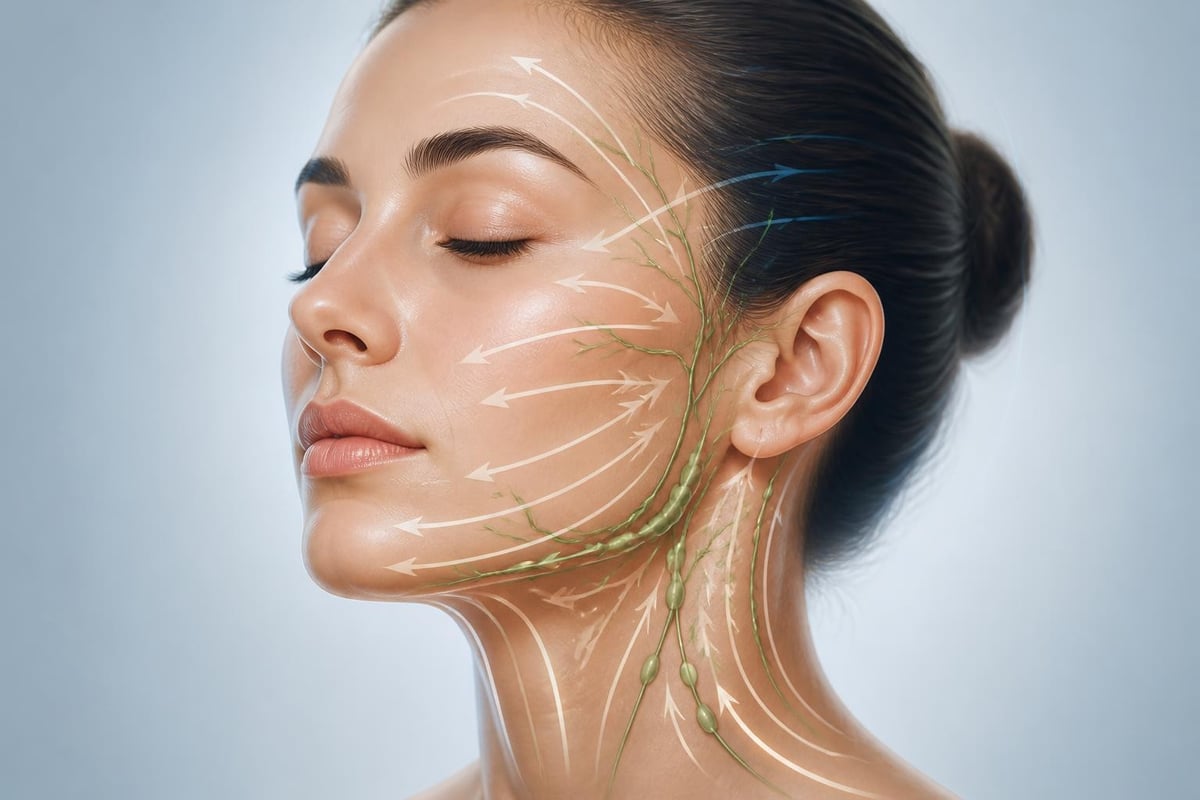 Lymphatic drainage pathways in face