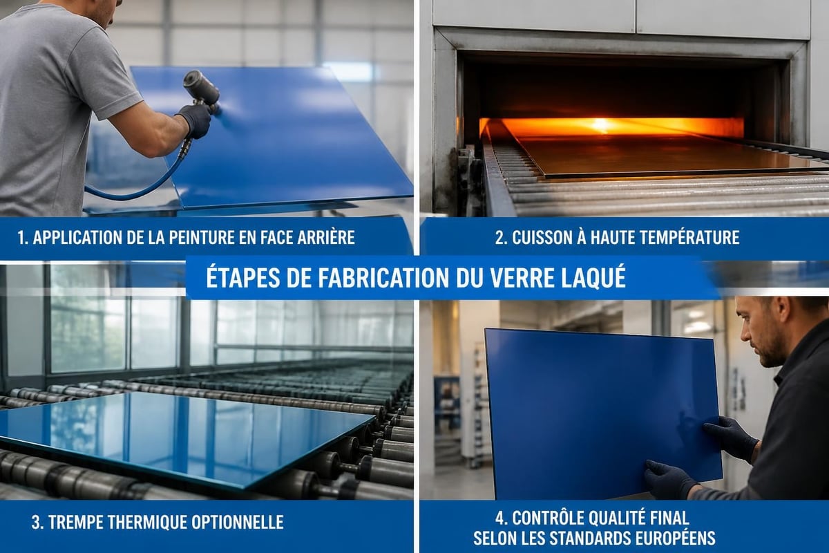 Processus de fabrication du verre laqué