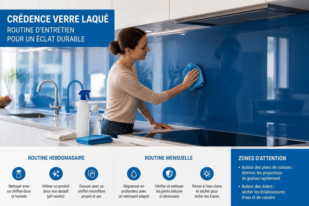 Guide d'entretien crédence verre