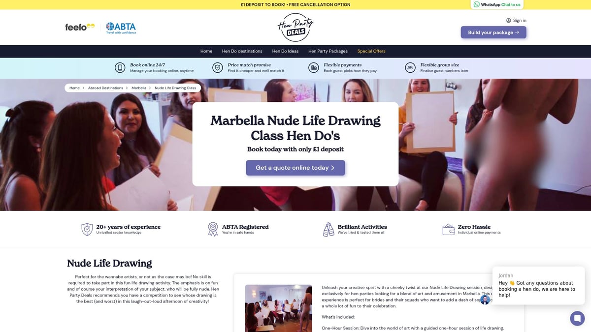 8 Best Marbella Hen Do 2026 Experiences You Can't Miss - Nude Life Drawing Class