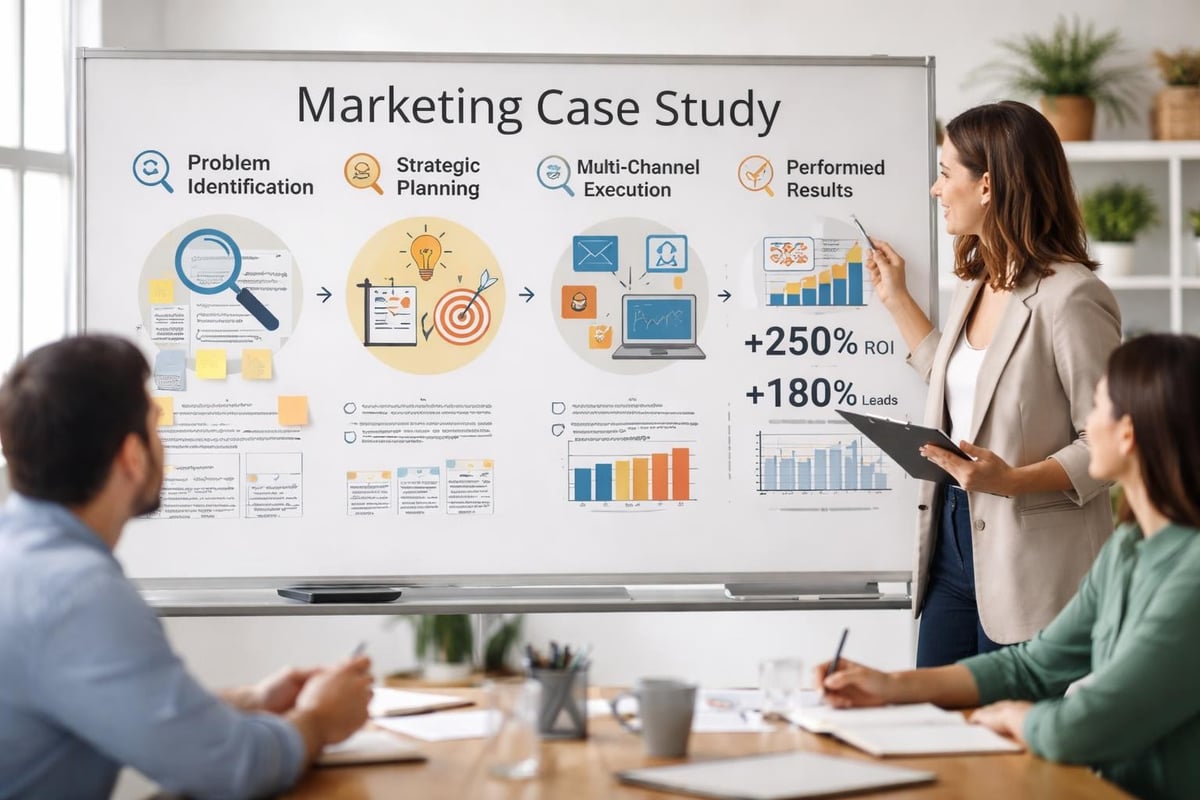 Top Marketing Agency 2 Case study framework showing marketing success
