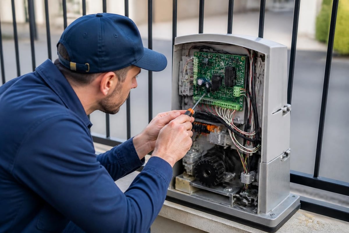 Gate motor troubleshooting flowchart