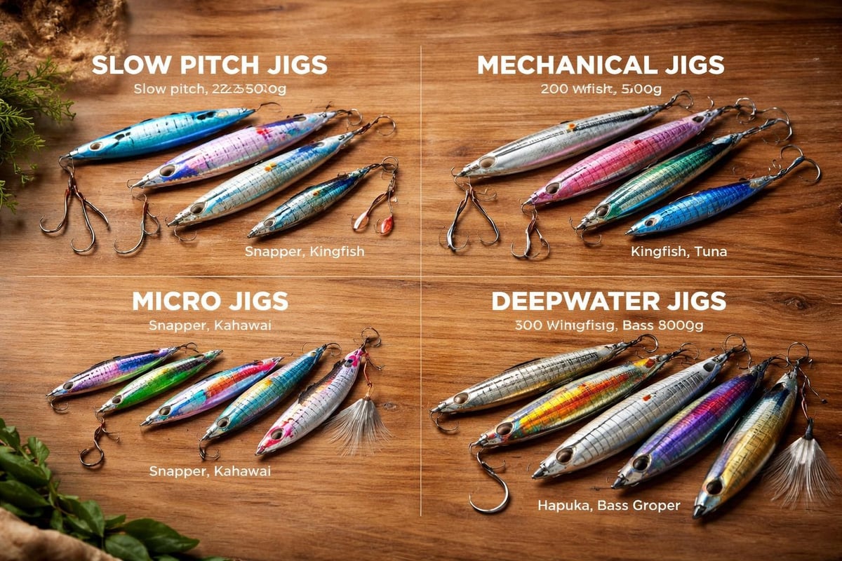 Jigging lure categories