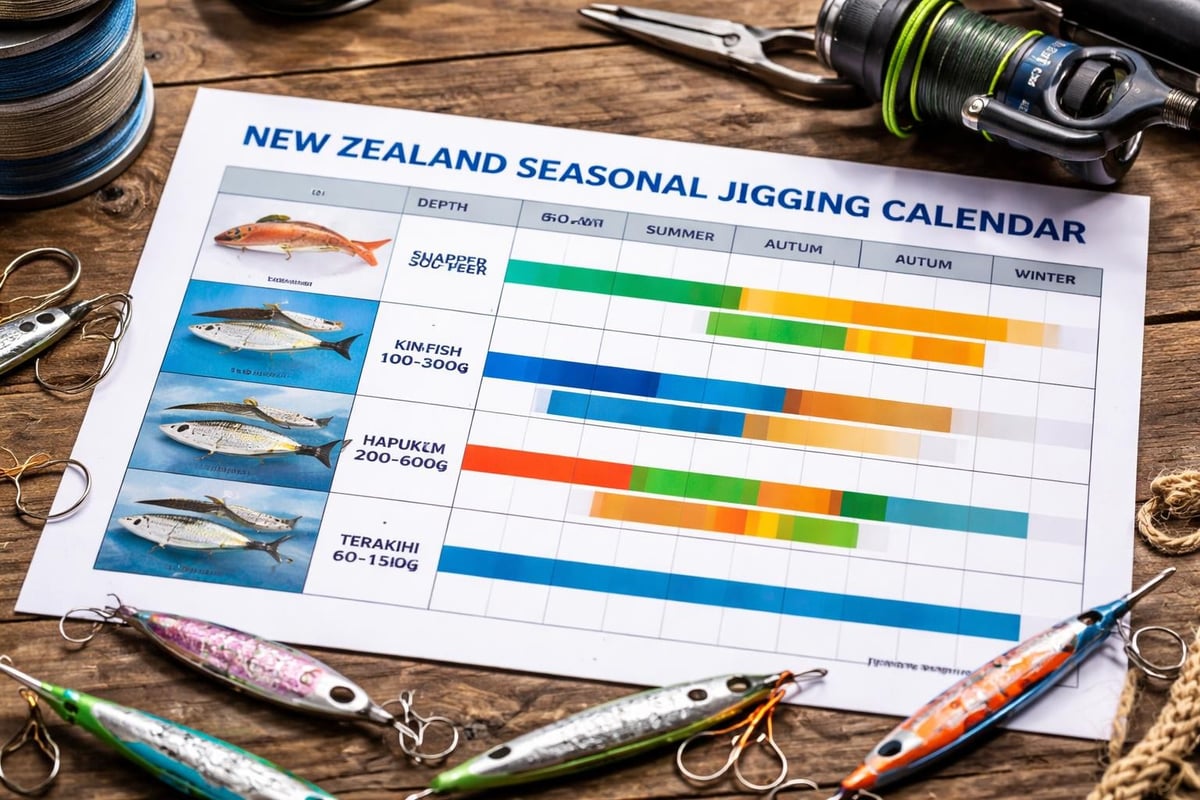 Seasonal jigging locations