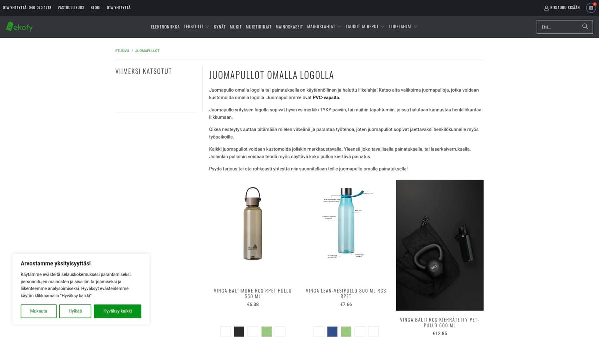 6 Inspiroivaa Paras Liikelahja 2025 Ideaa Yrityksille - Personoitu juomapullo yrityksen logolla