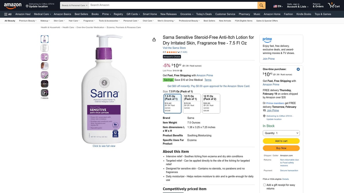 Top 10 Dry Skin Cream Eczema Solutions for 2026 - Sarna Original Steroid-Free Anti-Itch Lotion