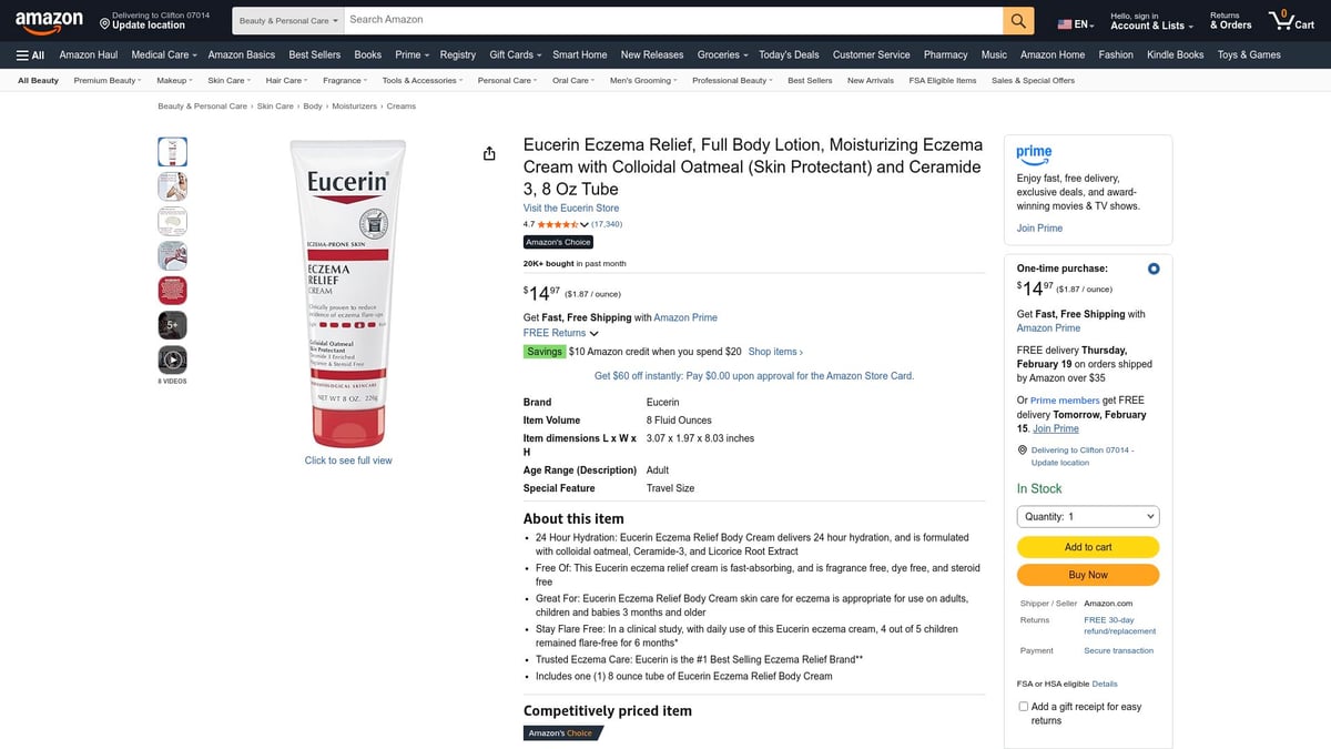 Top 10 Dry Skin Cream Eczema Solutions for 2026 - Eucerin Eczema Relief Cream