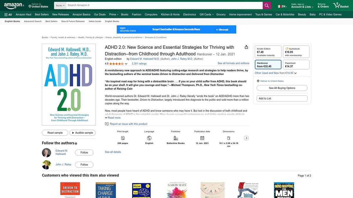7 Libri ADHD Da Leggere Nel 2026 Per Capire E Gestire - ADHD 2.0: New Science and Essential Strategies for Thriving with Distraction di Hallowell & Ratey