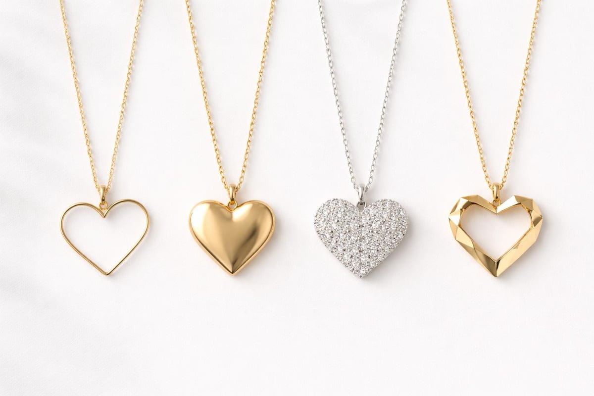 Contemporary heart pendant design categories