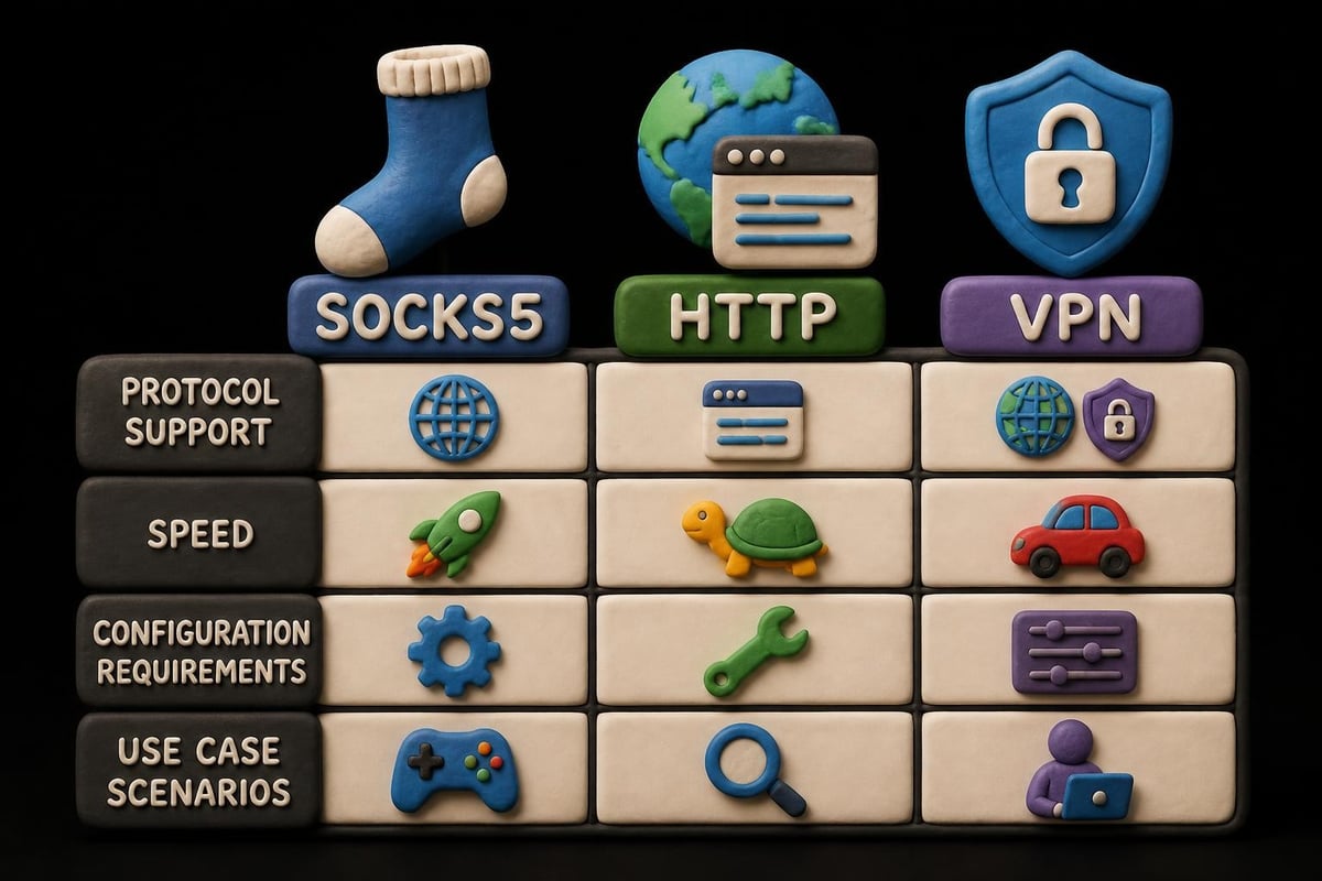 SOCKS5 protocol comparison