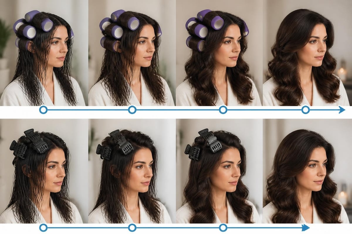 Hair drying timeline comparison