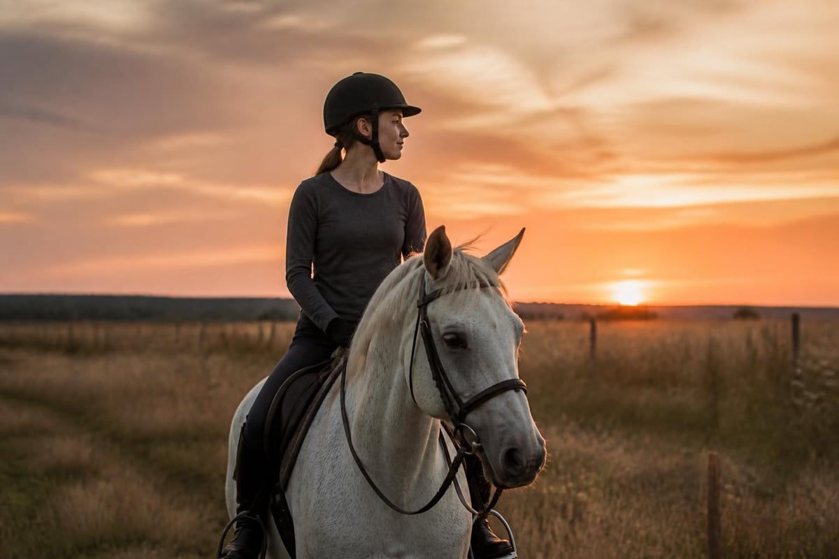 Equine therapy benefits during golden hour