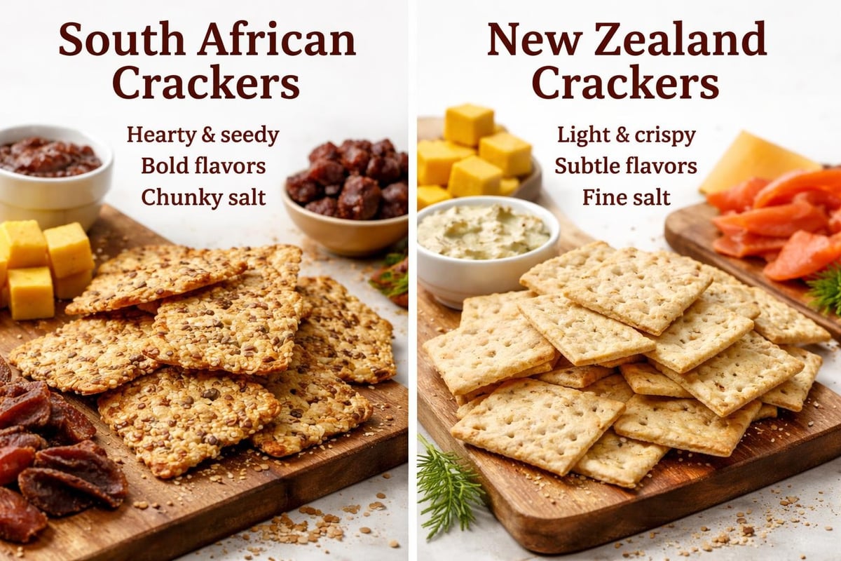 Comparison between South African and New Zealand cracker characteristics