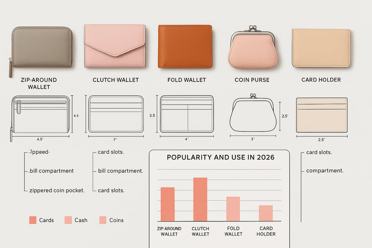 Die wichtigsten Portemonnaie-Typen für Damen im Vergleich