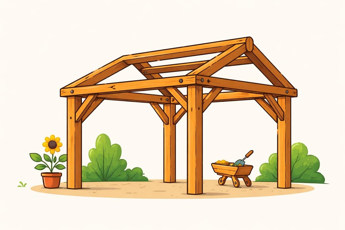 Timber frame shed structural components