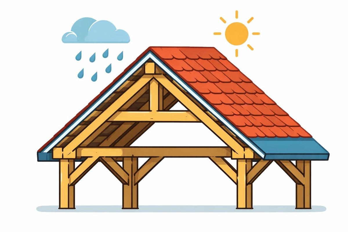 Timber frame shed roof assembly