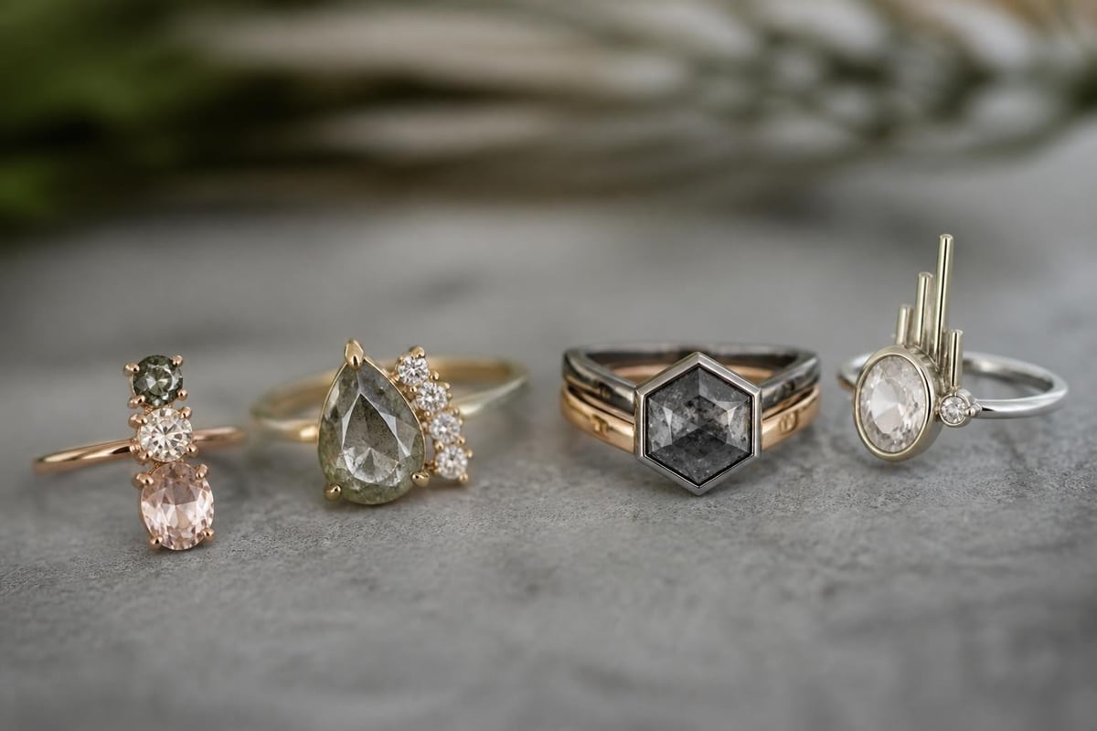 Contemporary custom ring setting trends